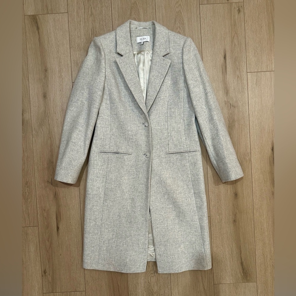 Reiss Melange heather grey wool coat